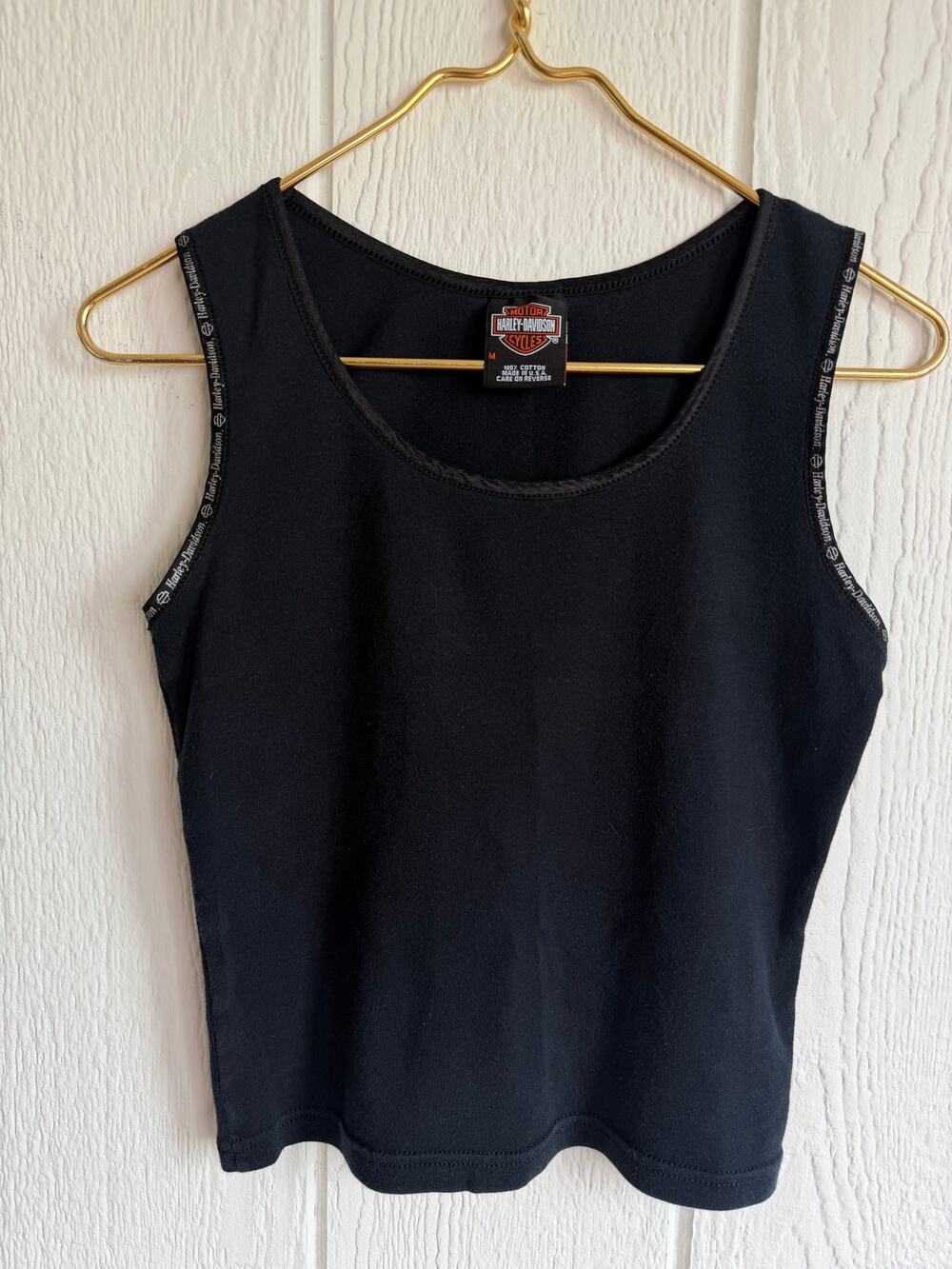 Y2K Harley Davidson Nags Head NC Tank Top Womens Medium Black Motorcycle